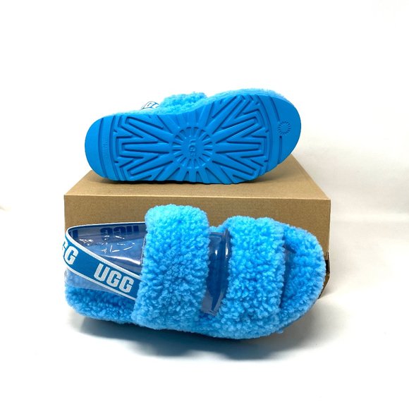 UGG OH Fluffita Women's Slippers Platform Blue Logo Size 1120876SPL - Picture 4 of 10